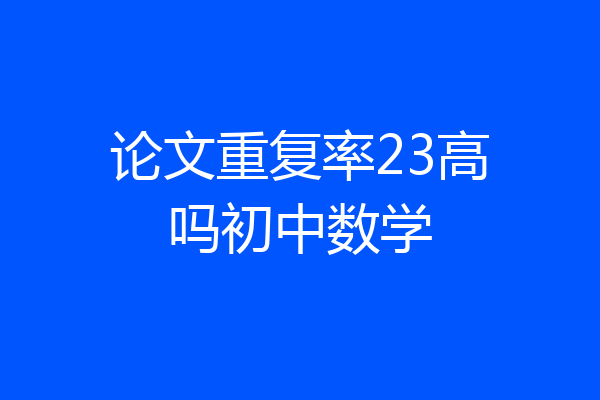 论文重复率23高吗初中数学