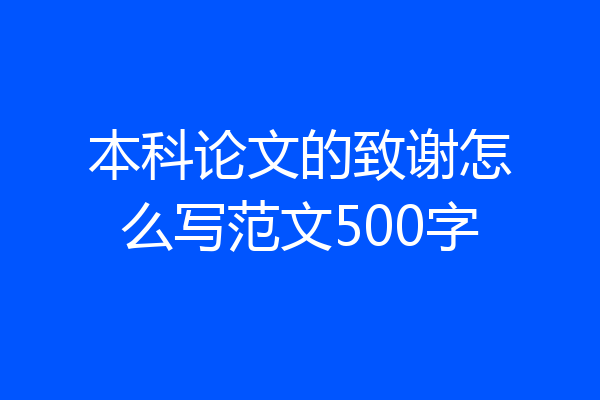 本科论文的致谢怎么写范文500字