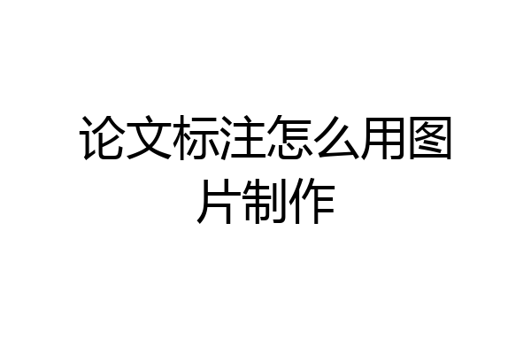 论文标注怎么用图片制作