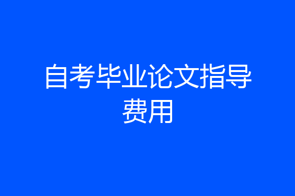 自考毕业论文指导费用