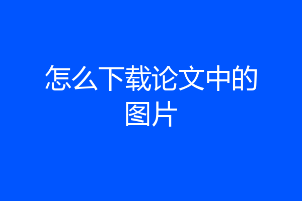 怎么下载论文中的图片