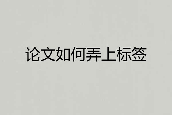 论文如何弄上标签