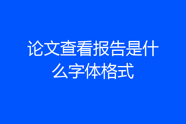 论文查看报告是什么字体格式