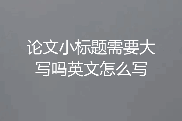 论文小标题需要大写吗英文怎么写