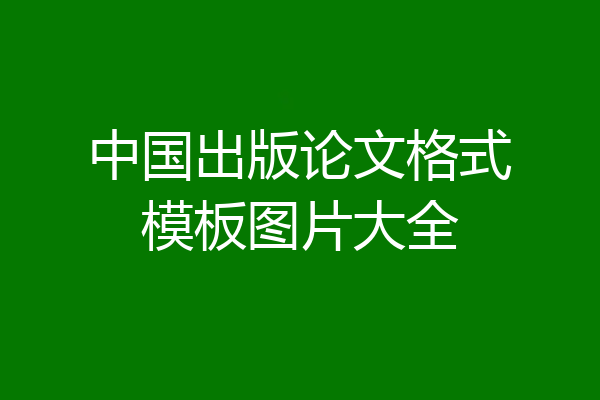 中国出版论文格式模板图片大全