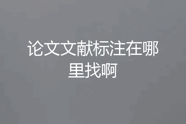 论文文献标注在哪里找啊