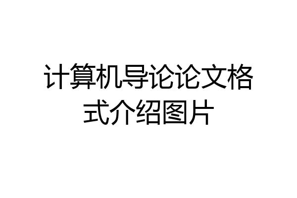 计算机导论论文格式介绍图片
