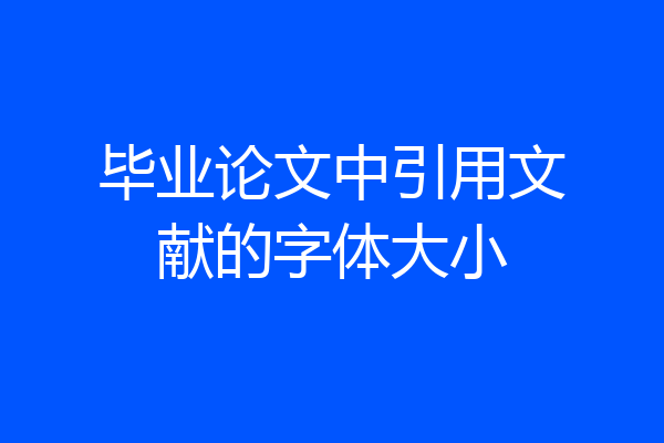 毕业论文中引用文献的字体大小