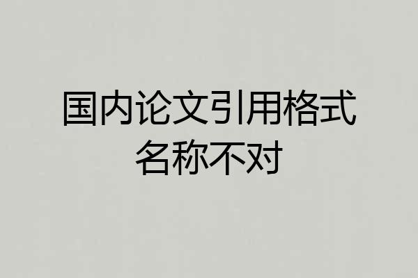 国内论文引用格式名称不对