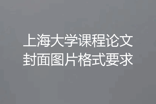 上海大学课程论文封面图片格式要求