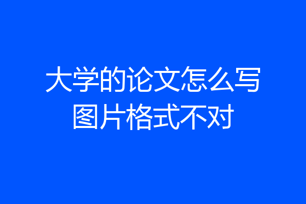 大学的论文怎么写图片格式不对