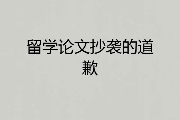 留学论文抄袭的道歉