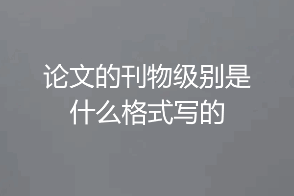 论文的刊物级别是什么格式写的
