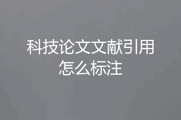 科技论文文献引用怎么标注