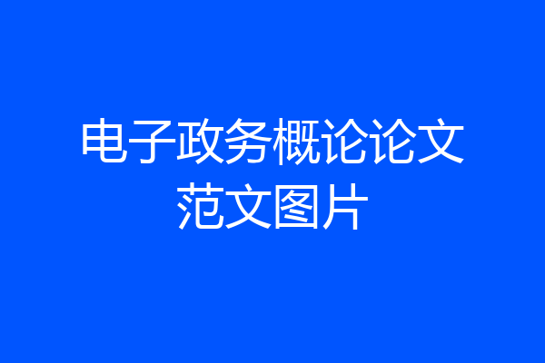 电子政务概论论文范文图片