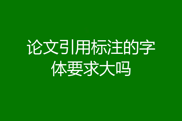 论文引用标注的字体要求大吗