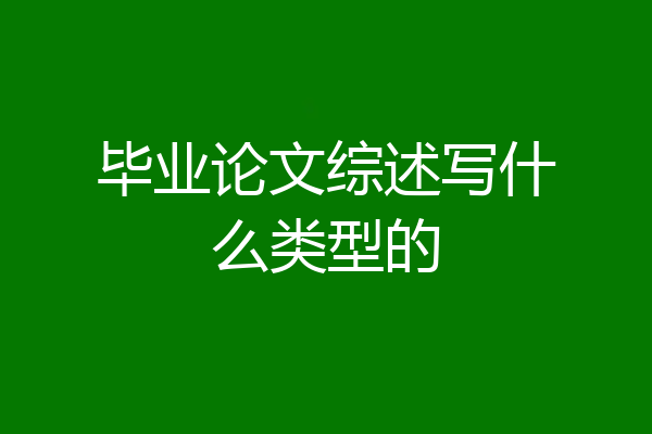 毕业论文综述写什么类型的
