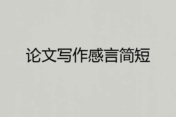 论文写作感言简短