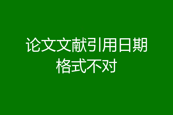 论文文献引用日期格式不对