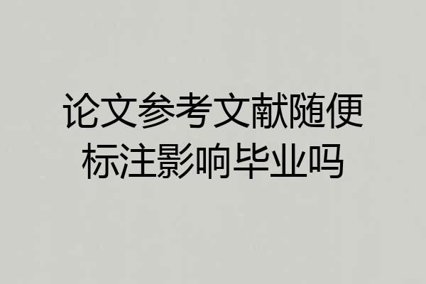 论文参考文献随便标注影响毕业吗