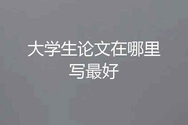 大学生论文在哪里写最好