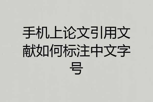 手机上论文引用文献如何标注中文字号