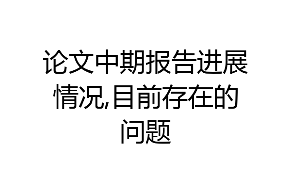 论文中期报告进展情况,目前存在的问题