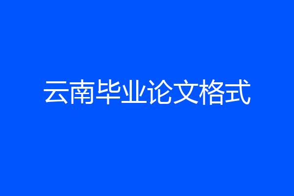 云南毕业论文格式