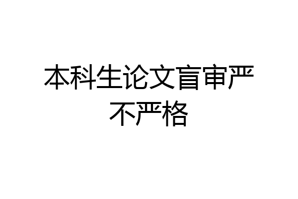 本科生论文盲审严不严格