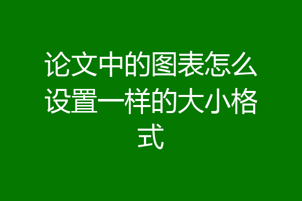论文中的图表怎么设置一样的大小格式