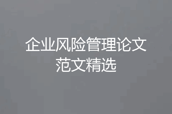 企业风险管理论文范文精选