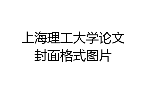 上海理工大学论文封面格式图片