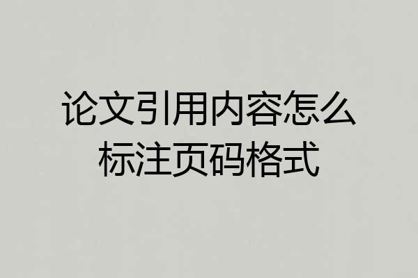 论文引用内容怎么标注页码格式