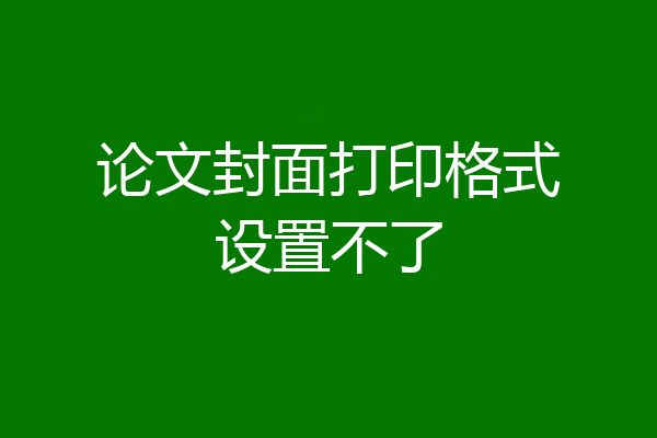 论文封面打印格式设置不了