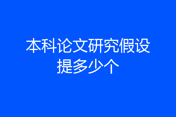 本科论文研究假设提多少个