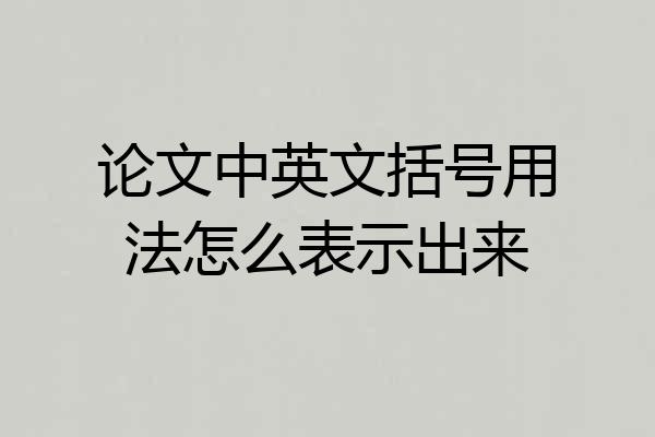 论文中英文括号用法怎么表示出来