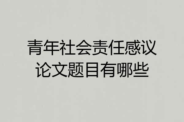 青年社会责任感议论文题目有哪些