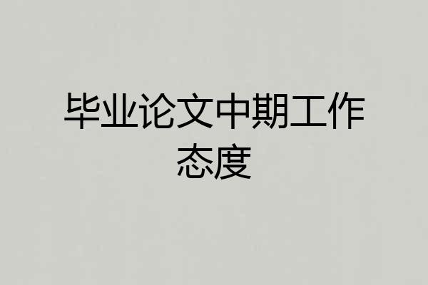 毕业论文中期工作态度