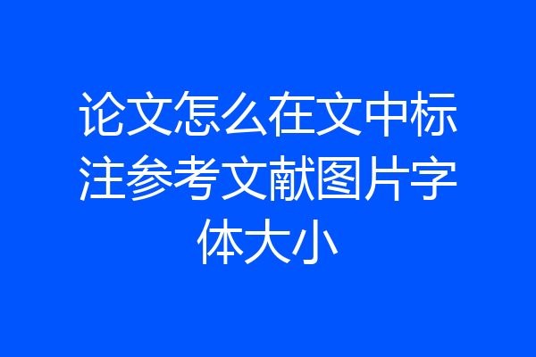 论文怎么在文中标注参考文献图片字体大小