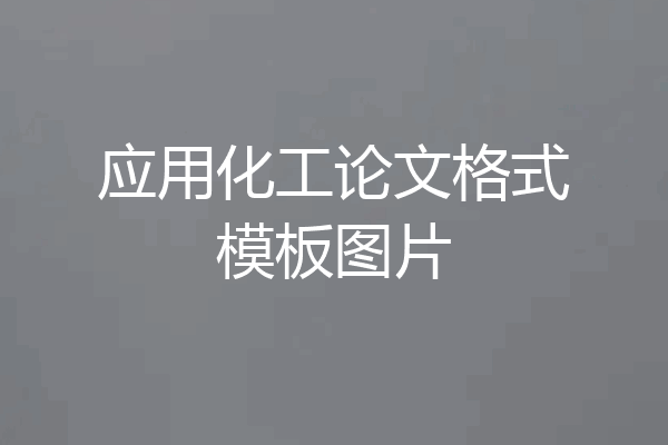 应用化工论文格式模板图片