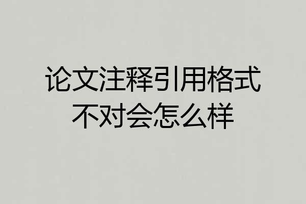 论文注释引用格式不对会怎么样