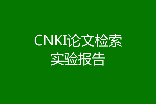 CNKI论文检索实验报告