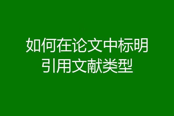 如何在论文中标明引用文献类型