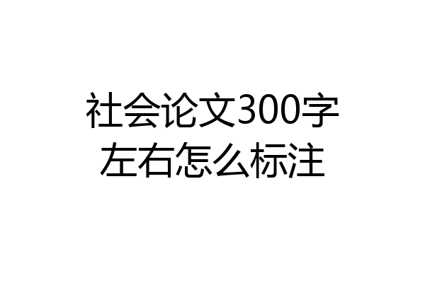 社会论文300字左右怎么标注