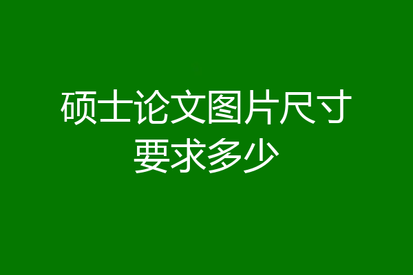 硕士论文图片尺寸要求多少