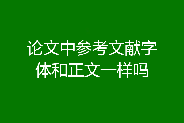 论文中参考文献字体和正文一样吗