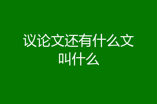 议论文还有什么文叫什么
