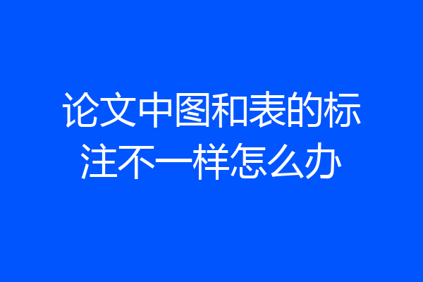 论文中图和表的标注不一样怎么办