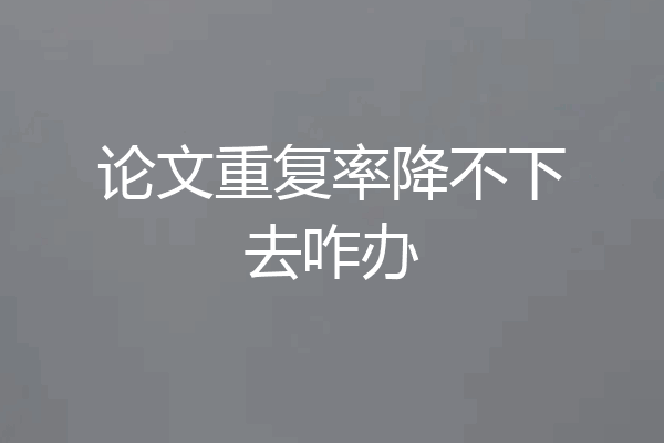 论文重复率降不下去咋办