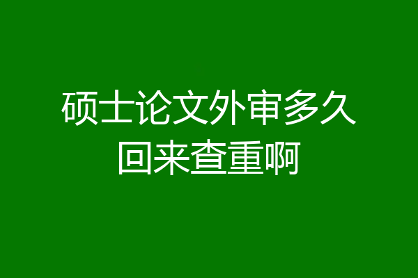 硕士论文外审多久回来查重啊
